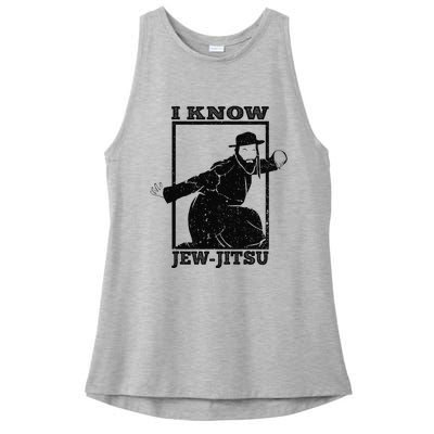 I Know Jew Jitsu Funny Jiu Jitsu Pun Jewish Martial Art Ladies PosiCharge Tri-Blend Wicking Tank