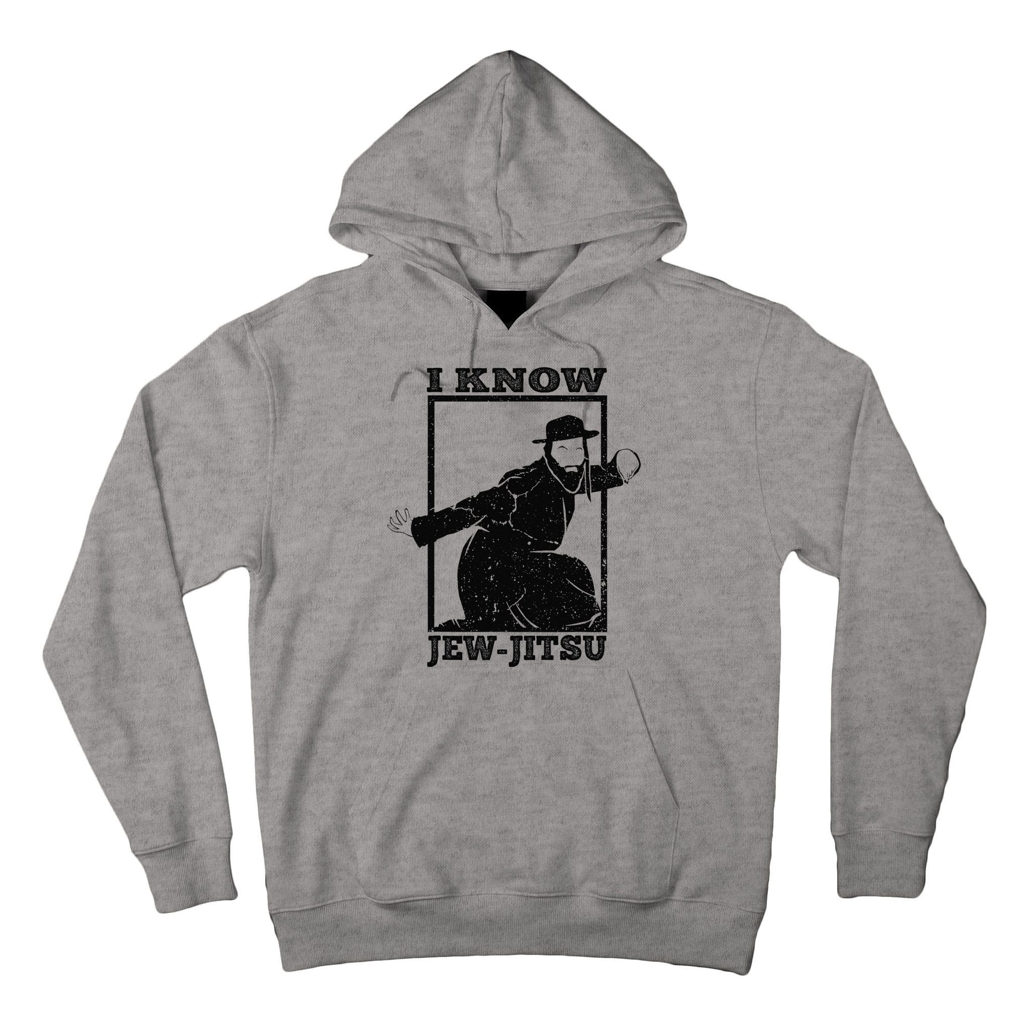 I Know Jew Jitsu Funny Jiu Jitsu Pun Jewish Martial Art Tall Hoodie