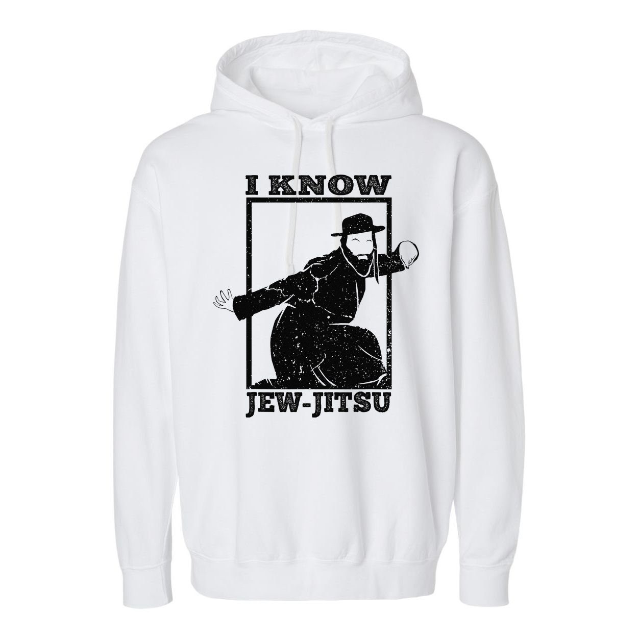 I Know Jew Jitsu Funny Jiu Jitsu Pun Jewish Martial Art Garment-Dyed Fleece Hoodie