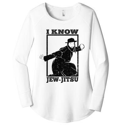 I Know Jew Jitsu Funny Jiu Jitsu Pun Jewish Martial Art Women's Perfect Tri Tunic Long Sleeve Shirt