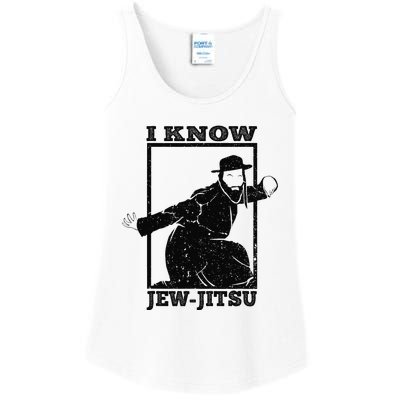 I Know Jew Jitsu Funny Jiu Jitsu Pun Jewish Martial Art Ladies Essential Tank