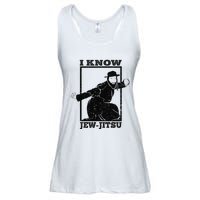 I Know Jew Jitsu Funny Jiu Jitsu Pun Jewish Martial Art Ladies Essential Flowy Tank