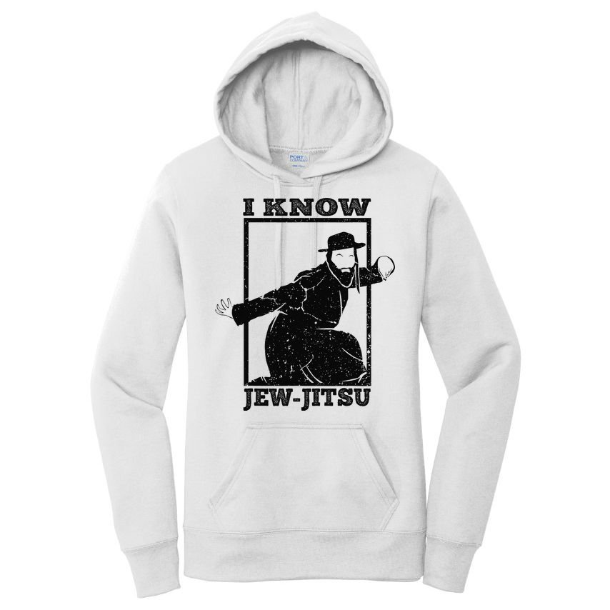 I Know Jew Jitsu Funny Jiu Jitsu Pun Jewish Martial Art Women's Pullover Hoodie