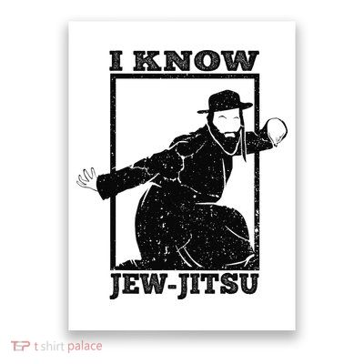 I Know Jew Jitsu Funny Jiu Jitsu Pun Jewish Martial Art Poster