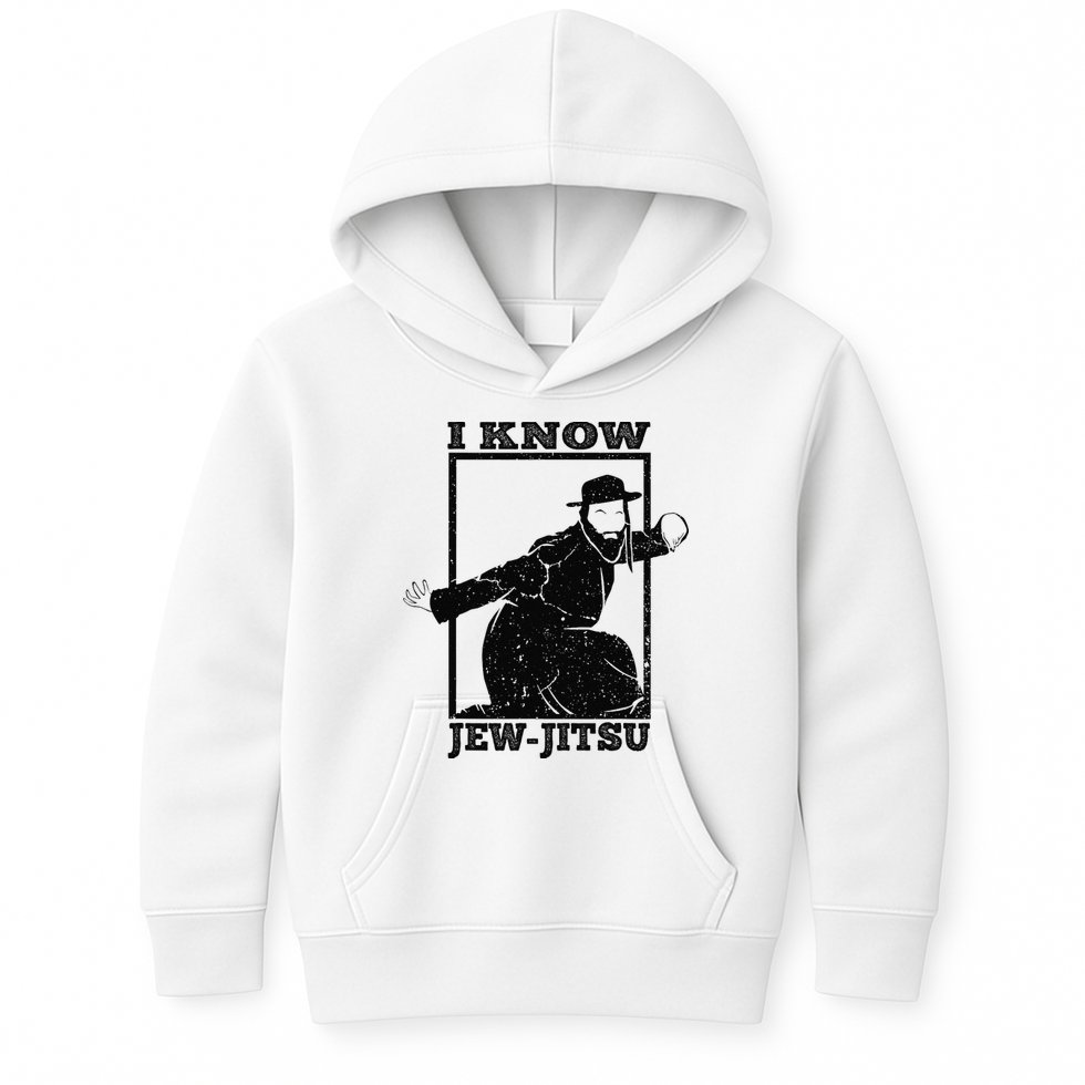 I Know Jew Jitsu Funny Jiu Jitsu Pun Jewish Martial Art Kids Hoodie