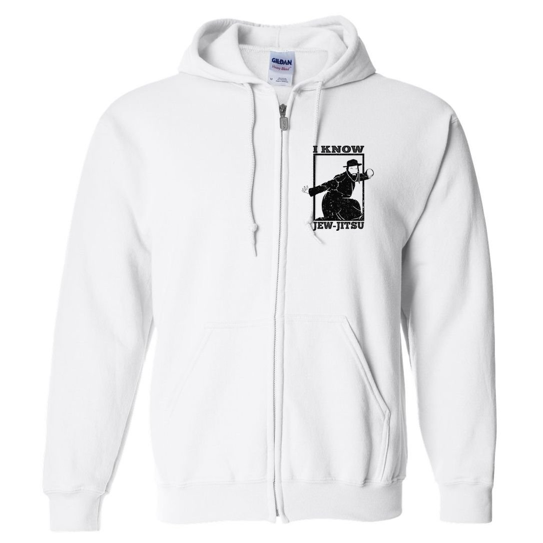 I Know Jew Jitsu Funny Jiu Jitsu Pun Jewish Martial Art Full Zip Hoodie