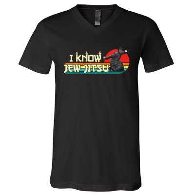 i know jew jitsu V-Neck T-Shirt