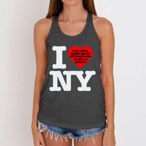 I Know Jeffrey Epstein Did Not Kill Himself Women's Knotted Racerback Tank