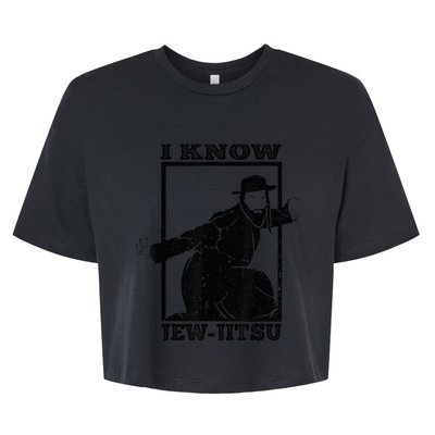 I Know Jew Jitsu Funny Jiu Jitsu Pun Jewish Martial Art Bella+Canvas Jersey Crop Tee