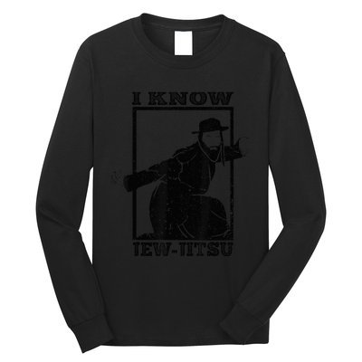 I Know Jew Jitsu Funny Jiu Jitsu Pun Jewish Martial Art Long Sleeve Shirt