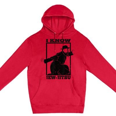 I Know Jew Jitsu Funny Jiu Jitsu Pun Jewish Martial Art Premium Pullover Hoodie