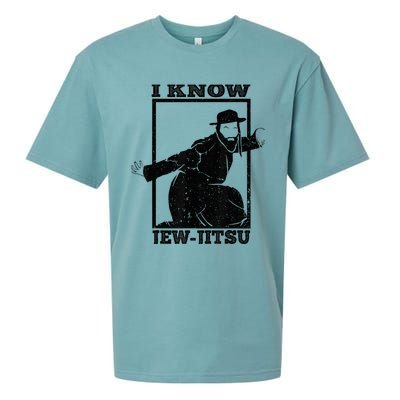 I Know Jew Jitsu Funny Jiu Jitsu Pun Jewish Martial Art Sueded Cloud Jersey T-Shirt