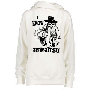 I Know Jew Jitsu Funny Gift Jews Rabbi Womens Funnel Neck Pullover Hood