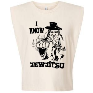 I Know Jew Jitsu Funny Gift Jews Rabbi Garment-Dyed Women's Muscle Tee