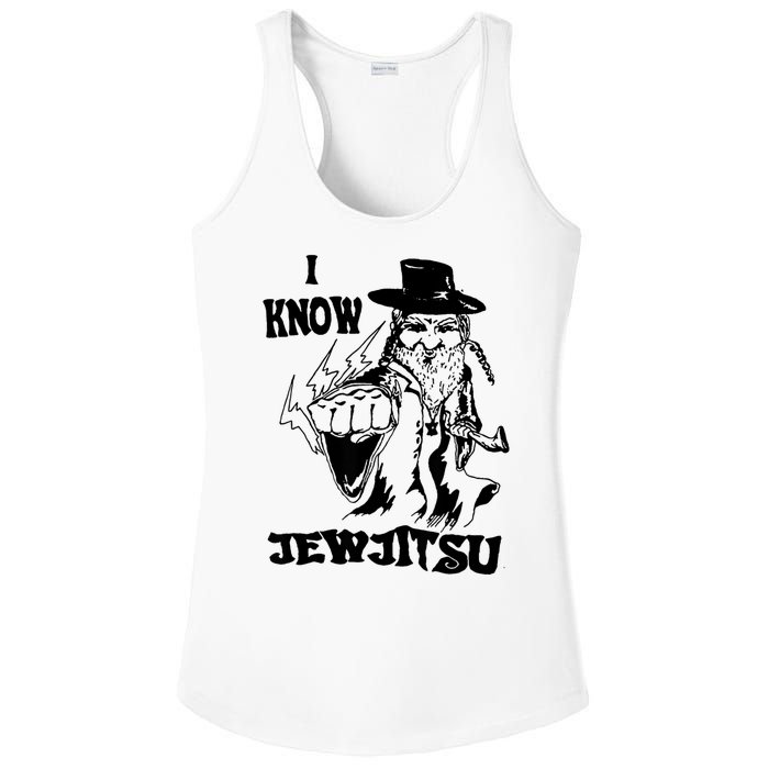 I Know Jew Jitsu Funny Gift Jews Rabbi Ladies PosiCharge Competitor Racerback Tank