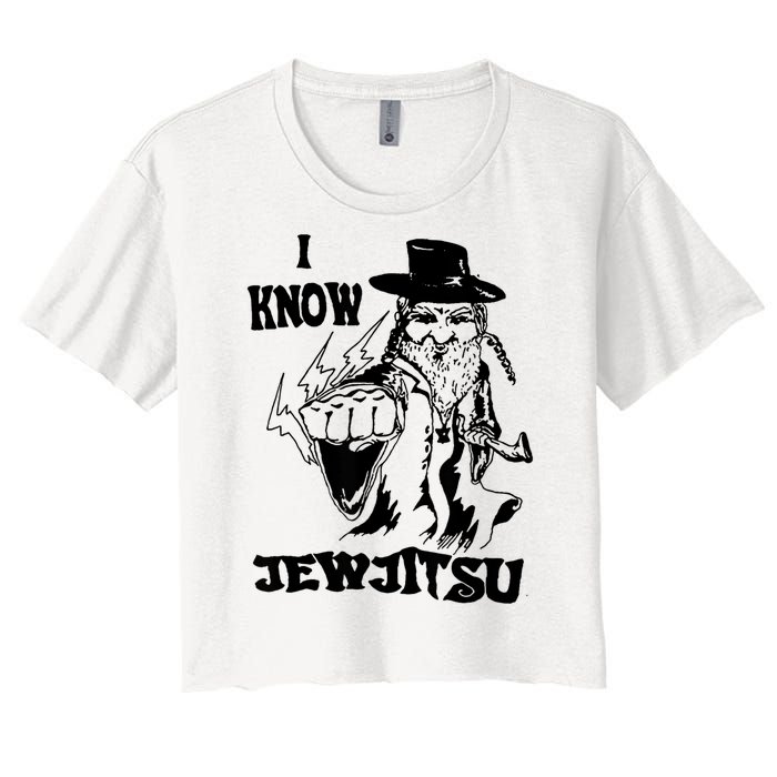 I Know Jew Jitsu Funny Gift Jews Rabbi Women's Crop Top Tee