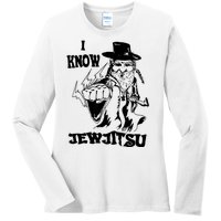 I Know Jew Jitsu Funny Gift Jews Rabbi Ladies Long Sleeve Shirt