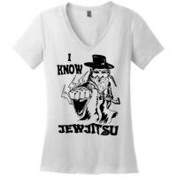 I Know Jew Jitsu Funny Gift Jews Rabbi Women's V-Neck T-Shirt