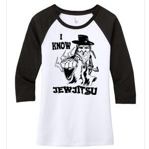 I Know Jew Jitsu Funny Gift Jews Rabbi Women's Tri-Blend 3/4-Sleeve Raglan Shirt