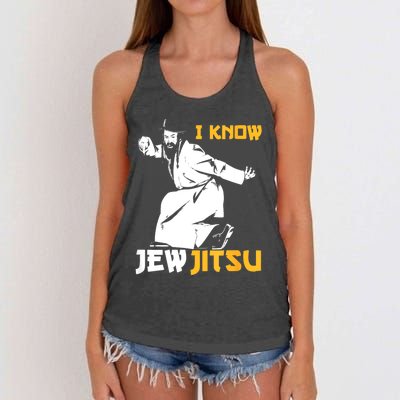 I Know Jew Jitsu Women's Knotted Racerback Tank