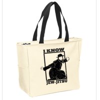 I Know Jew Jitsu Funny Jiu Jitsu Pun Jewish Martial Art Zip Tote Bag