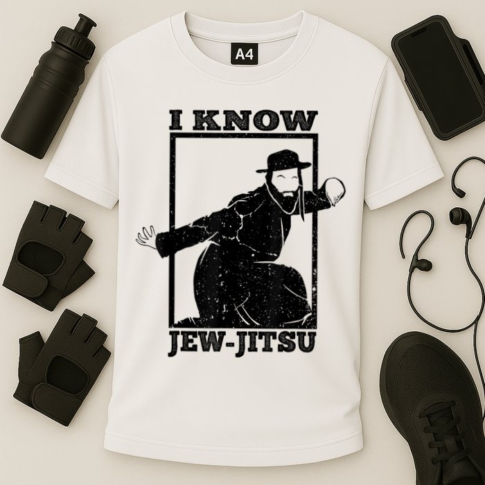 I Know Jew Jitsu Funny Jiu Jitsu Pun Jewish Martial Art Cooling Performance Crew T-Shirt