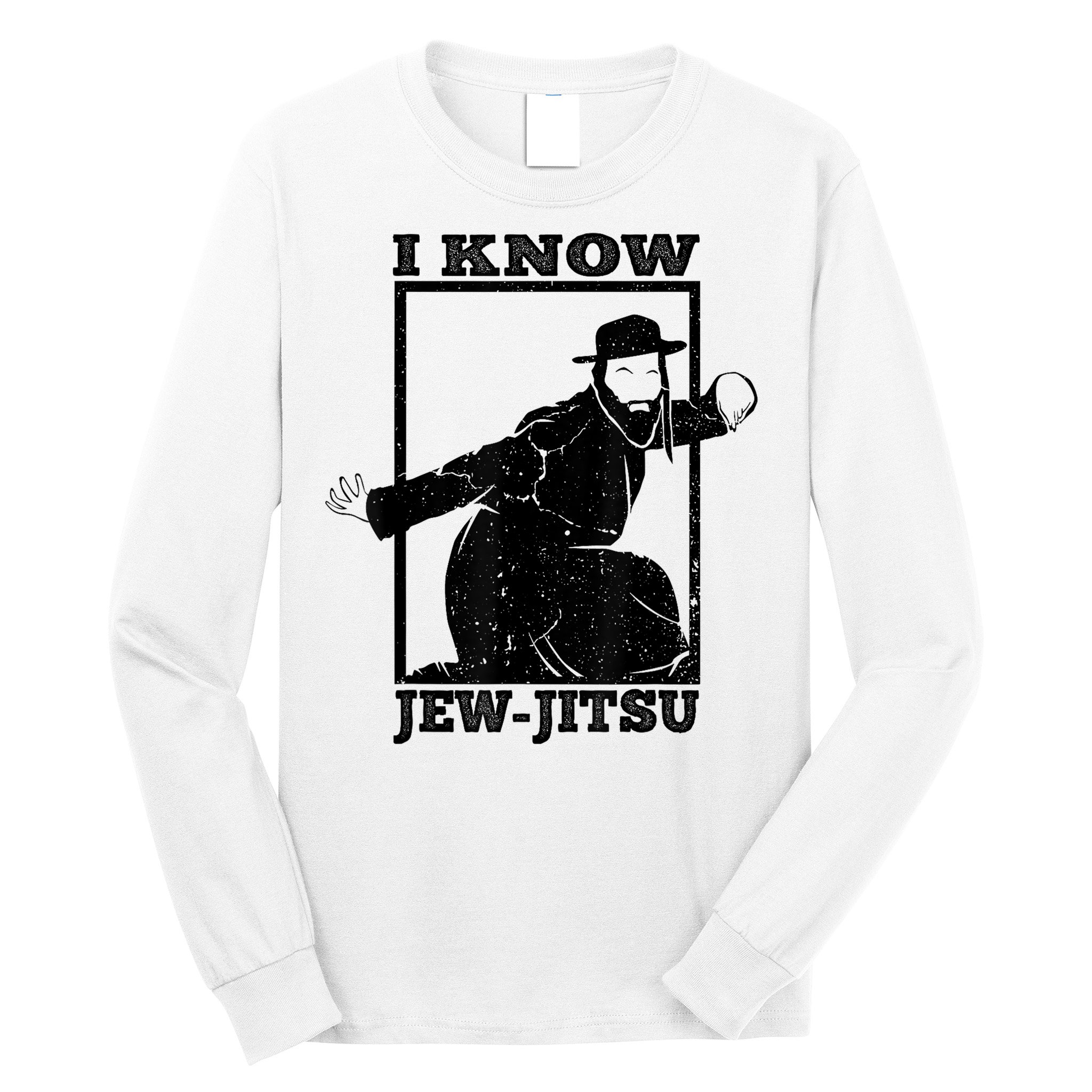 I Know Jew Jitsu Funny Jiu Jitsu Pun Jewish Martial Art Long Sleeve Shirt