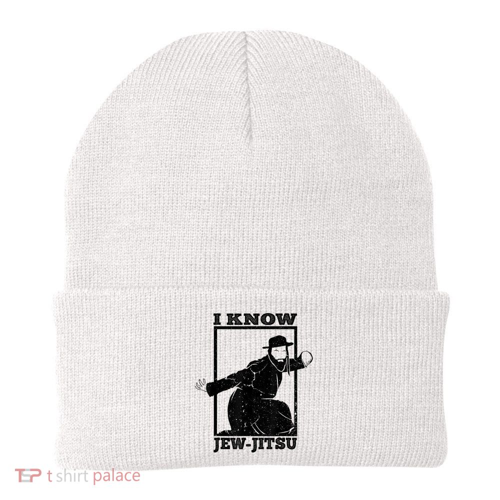 I Know Jew Jitsu Funny Jiu Jitsu Pun Jewish Martial Art Beanie