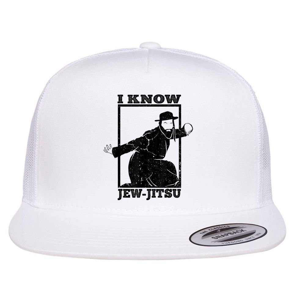 I Know Jew Jitsu Funny Jiu Jitsu Pun Jewish Martial Art Flat Bill Trucker Hat
