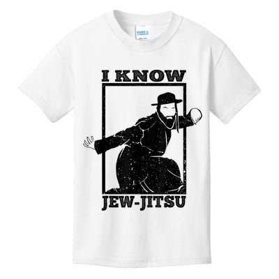 I Know Jew Jitsu Funny Jiu Jitsu Pun Jewish Martial Art Kids T-Shirt