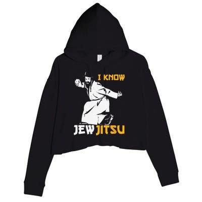 i know jew jitsu Crop Fleece Hoodie