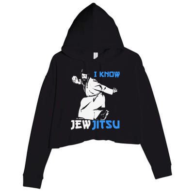 i know jew jitsu Crop Fleece Hoodie