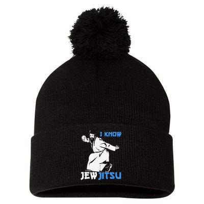 i know jew jitsu Pom Pom 12in Knit Beanie