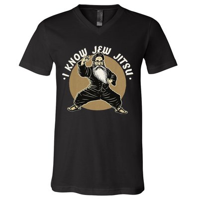 I Know Jew Jitsu V-Neck T-Shirt