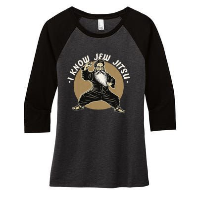 I Know Jew Jitsu Women's Tri-Blend 3/4-Sleeve Raglan Shirt