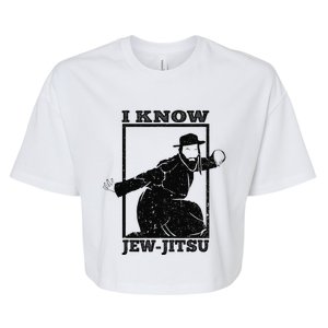 I Know Jew Jitsu Funny Jiu Jitsu Pun Jewish Martial Art Bella+Canvas Jersey Crop Tee