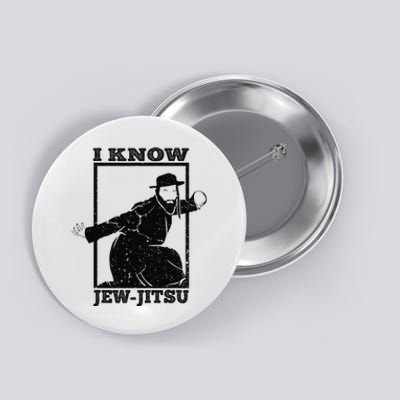 I Know Jew Jitsu Funny Jiu Jitsu Pun Jewish Martial Art Button