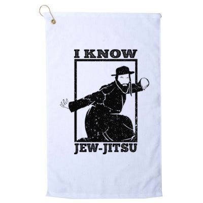 I Know Jew Jitsu Funny Jiu Jitsu Pun Jewish Martial Art Platinum Collection Golf Towel