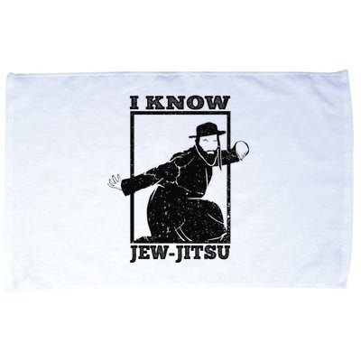 I Know Jew Jitsu Funny Jiu Jitsu Pun Jewish Martial Art Microfiber Hand Towel