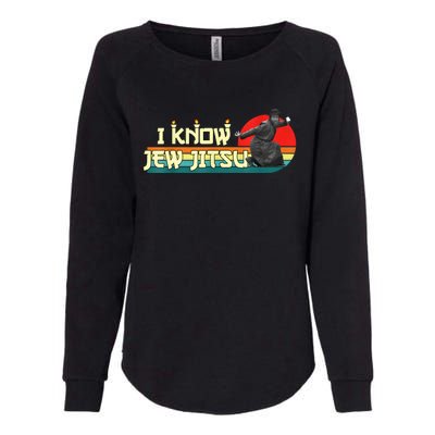 I Know Jew Jitsu Funny Vintage Retro Martial Arts Womens California Wash Sweatshirt