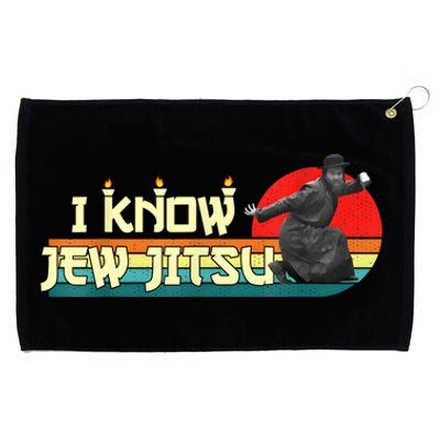 I Know Jew Jitsu Funny Vintage Retro Martial Arts Grommeted Golf Towel