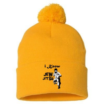 I Know Jew Jitsu Funny Pom Pom 12in Knit Beanie