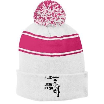 I Know Jew Jitsu Funny Stripe Pom Pom Beanie