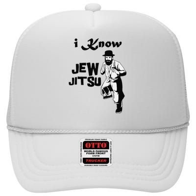 I Know Jew Jitsu Funny High Crown Mesh Back Trucker Hat