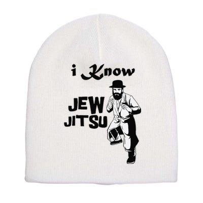 I Know Jew Jitsu Funny Short Acrylic Beanie