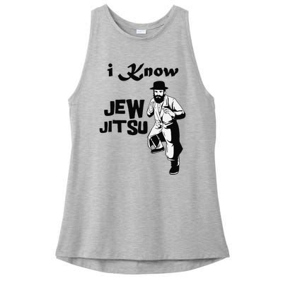 i know jew jitsu Rabbi Horah Dance Jiu Jitsu Jewish man Ladies PosiCharge Tri-Blend Wicking Tank