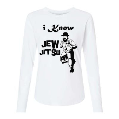 i know jew jitsu Rabbi Horah Dance Jiu Jitsu Jewish man Womens Cotton Relaxed Long Sleeve T-Shirt