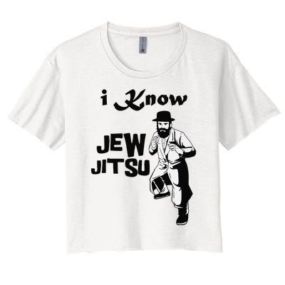 i know jew jitsu Rabbi Horah Dance Jiu Jitsu Jewish man Women's Crop Top Tee