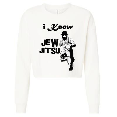 i know jew jitsu Rabbi Horah Dance Jiu Jitsu Jewish man Cropped Pullover Crew