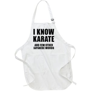 I Know Karate And Few Other Japanese Words Funny Full-Length Apron With Pockets